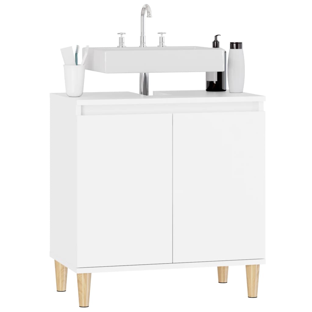 vidaXL Szafka pod umywalkę, biała, 58x33x60cm, materiał drewnopochodny