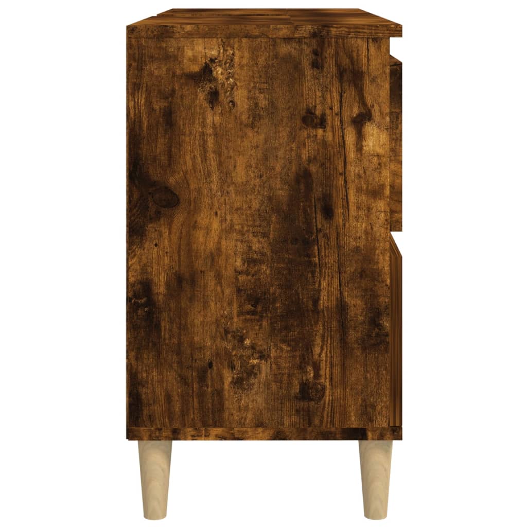 vidaXL Szafka pod umywalkę, przydymiony dąb, 80x33x60 cm