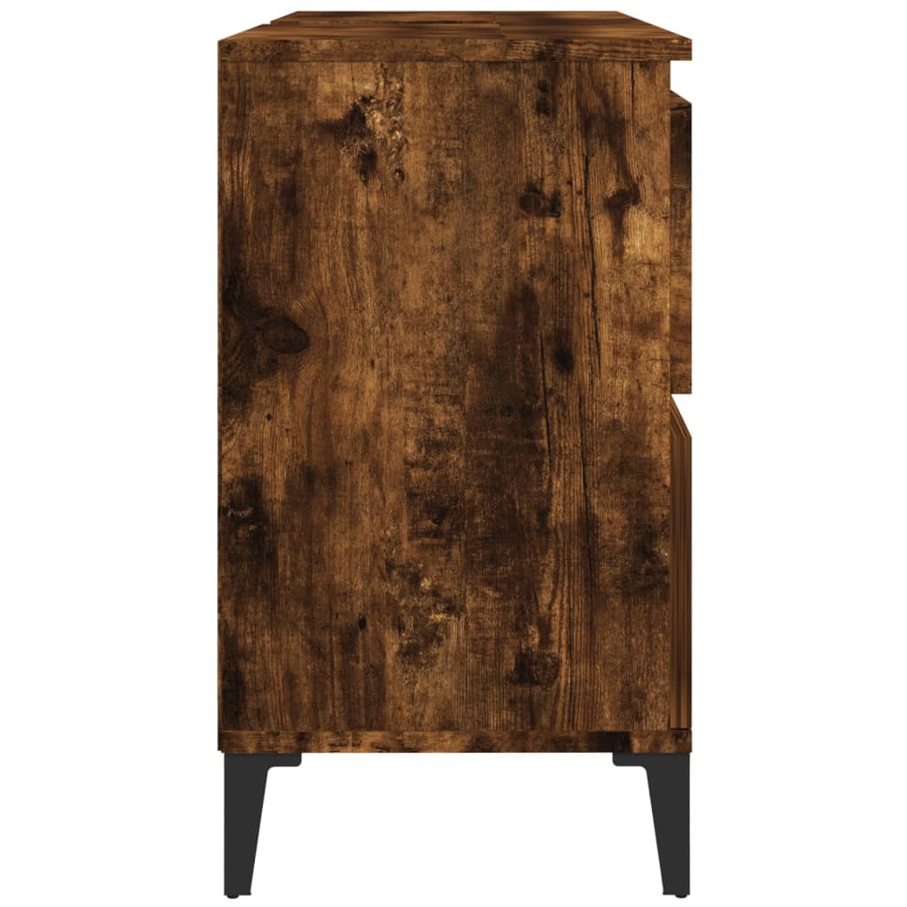 vidaXL Szafka pod umywalkę, przydymiony dąb, 80x33x60 cm