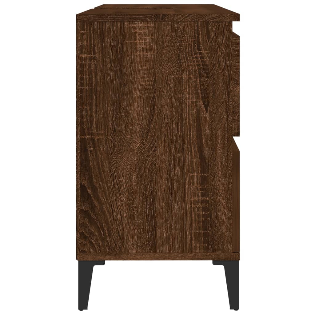 vidaXL Szafka pod umywalkę, brązowy dąb, 80x33x60 cm