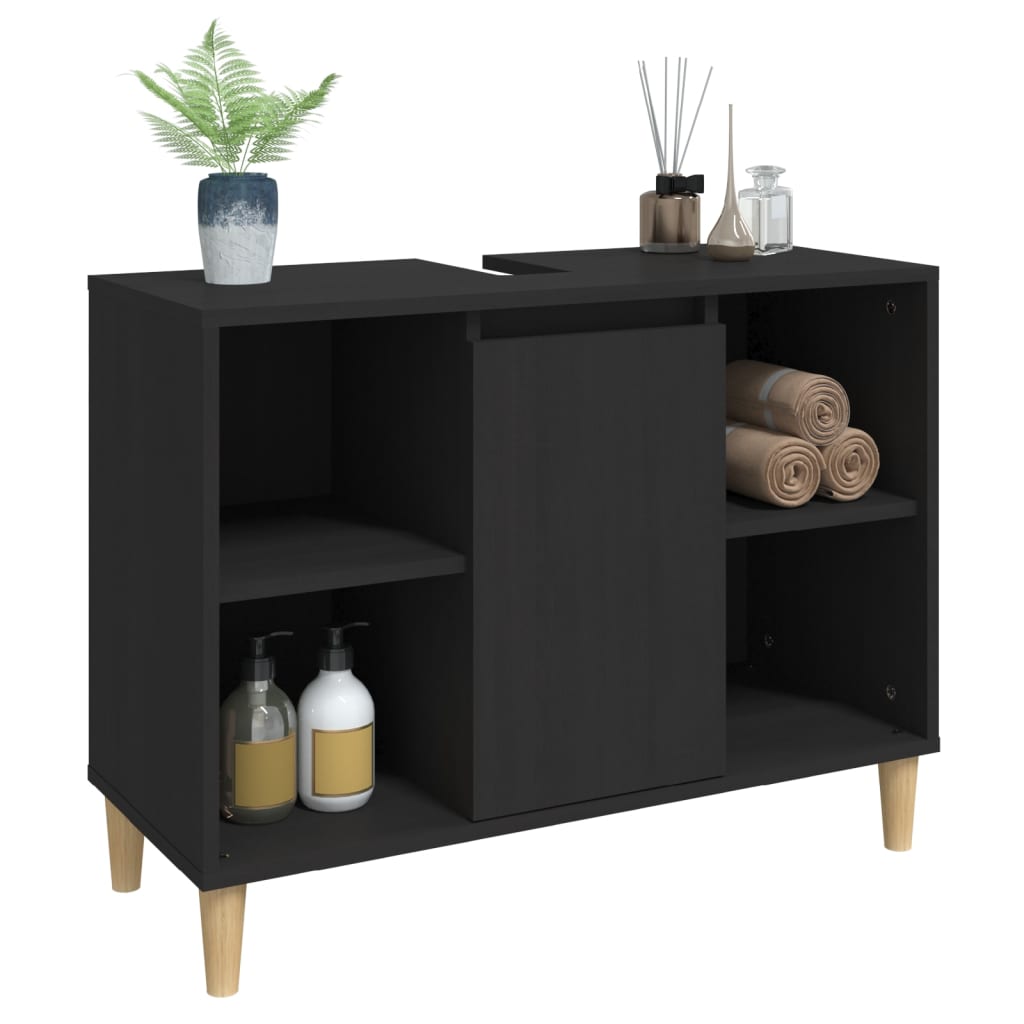 vidaXL Szafka pod umywalkę, czarna, 80x33x60 cm