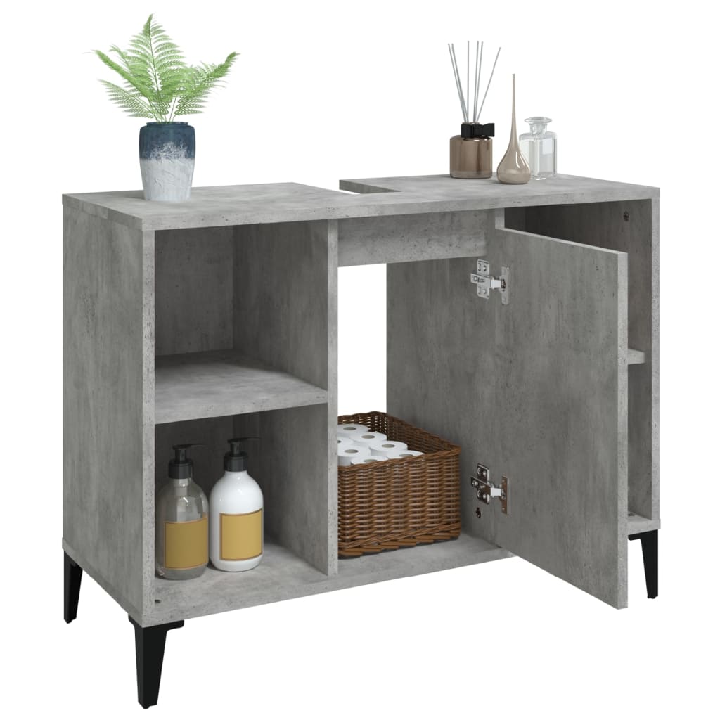 vidaXL Szafka pod umywalkę, szarość betonu, 80x33x60 cm