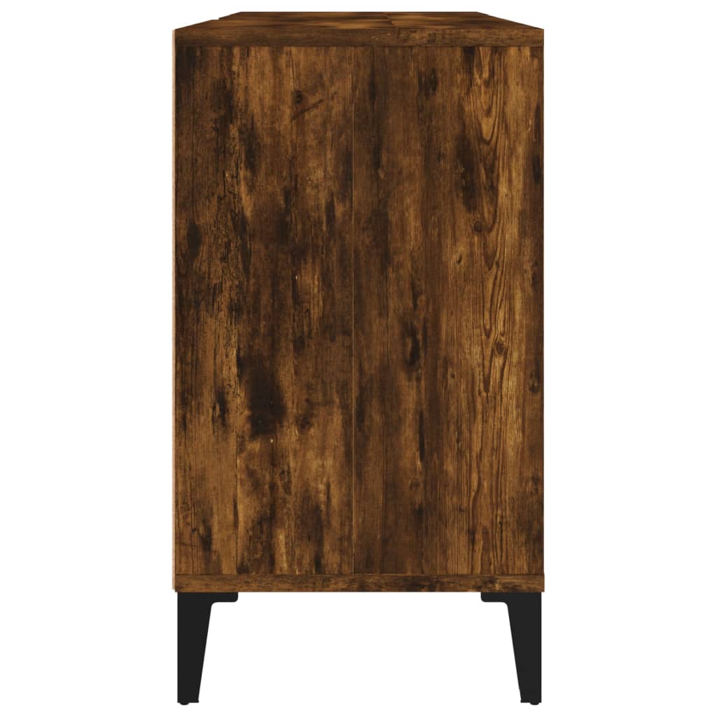vidaXL Szafka pod umywalkę, przydymiony dąb, 80x33x60 cm