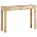 vidaXL Stolik konsolowy, 110x30x75 cm, bielone drewno mango