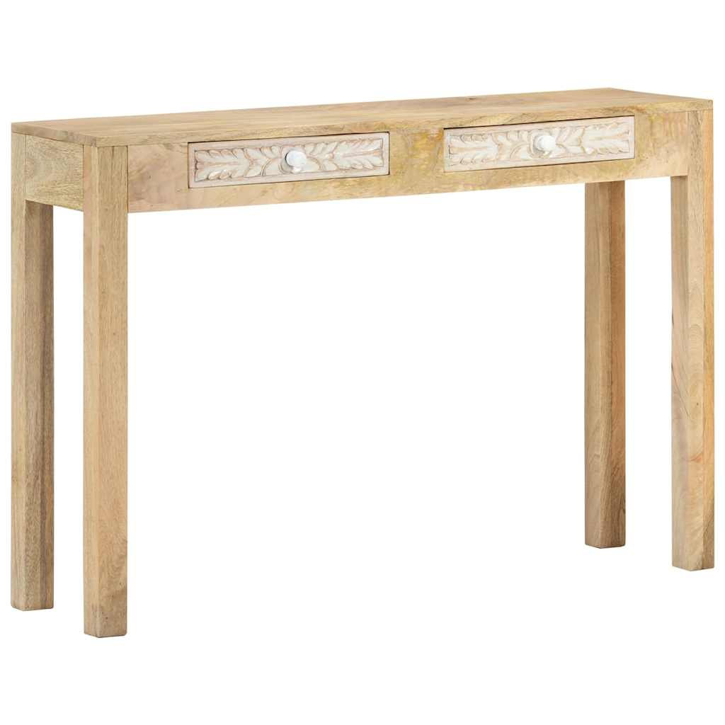 vidaXL Stolik konsolowy, 110x30x75 cm, bielone drewno mango