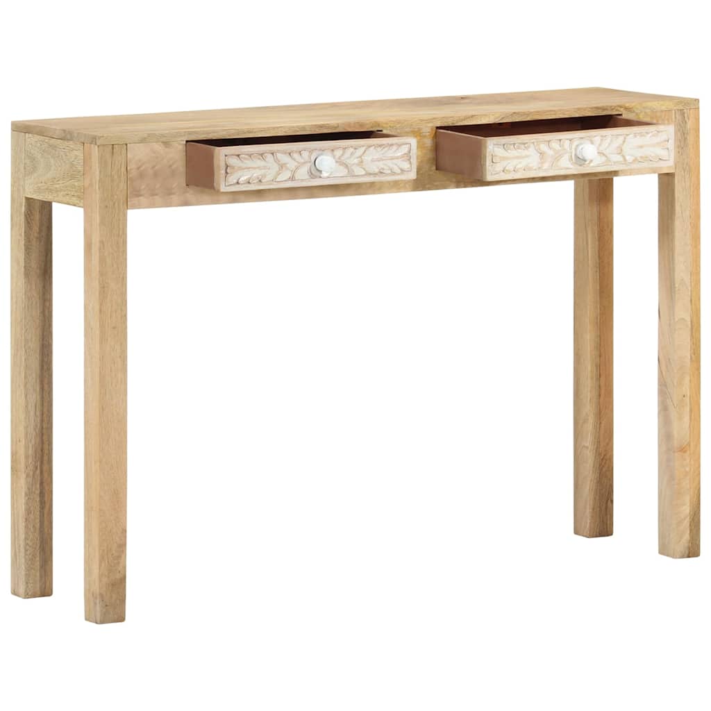 vidaXL Stolik konsolowy, 110x30x75 cm, bielone drewno mango