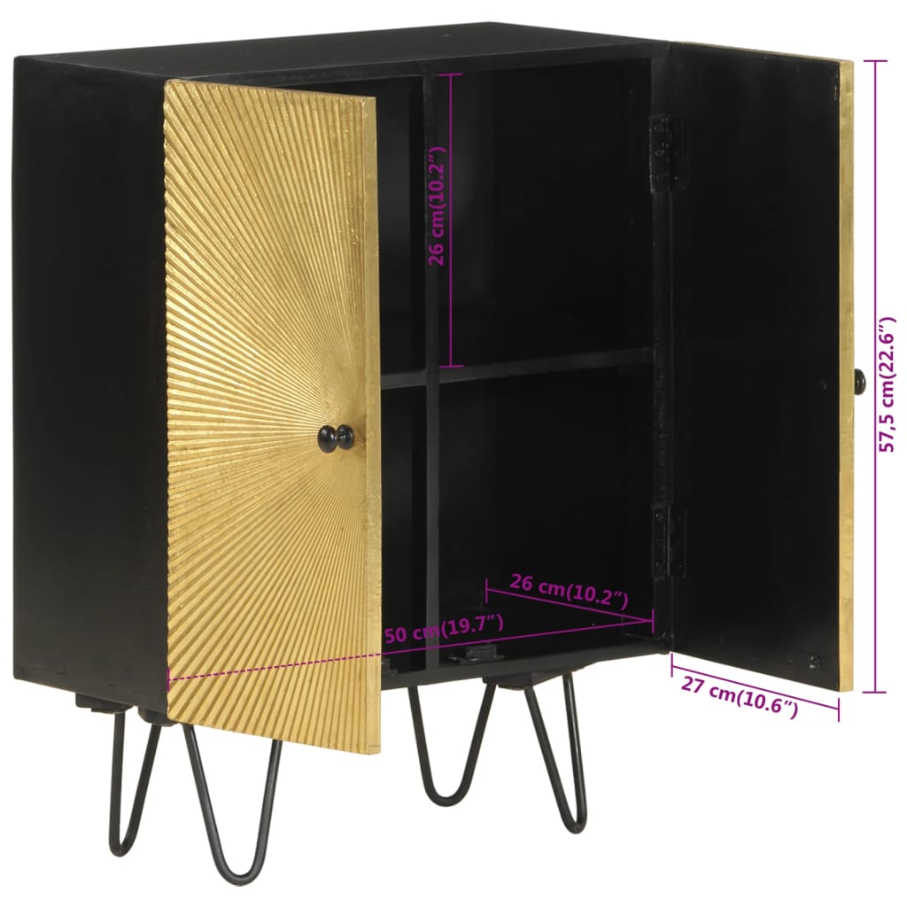vidaXL Komoda, 55x30x75 cm, lite drewno mango