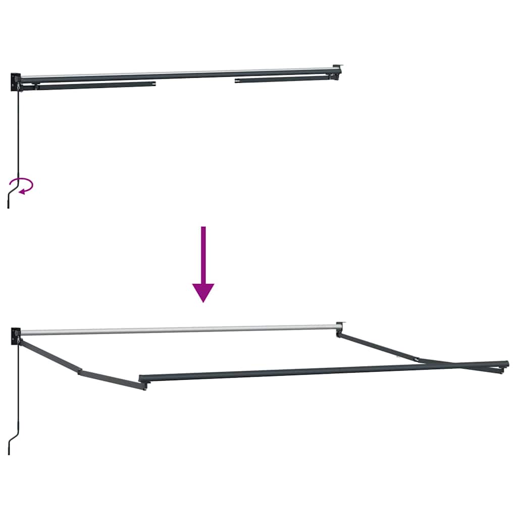 vidaXL Rama manualnej markizy 3,5 x 2,5 m antracytowy