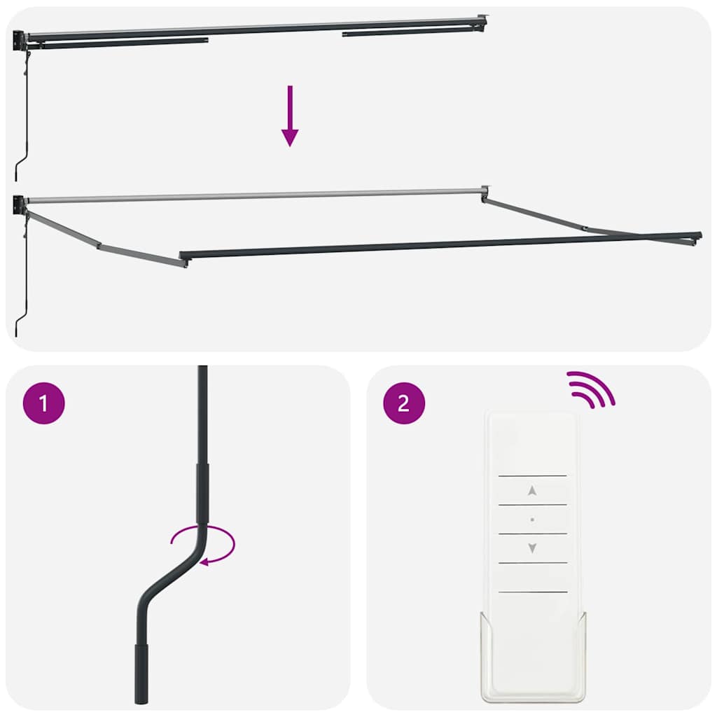 vidaXL Electric Awning Frame 4 x 3 m antracytowy