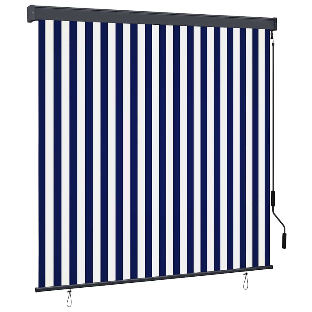 vidaXL Roleta Niebieski i biały 180 x 250 cm Materiał i Aluminium