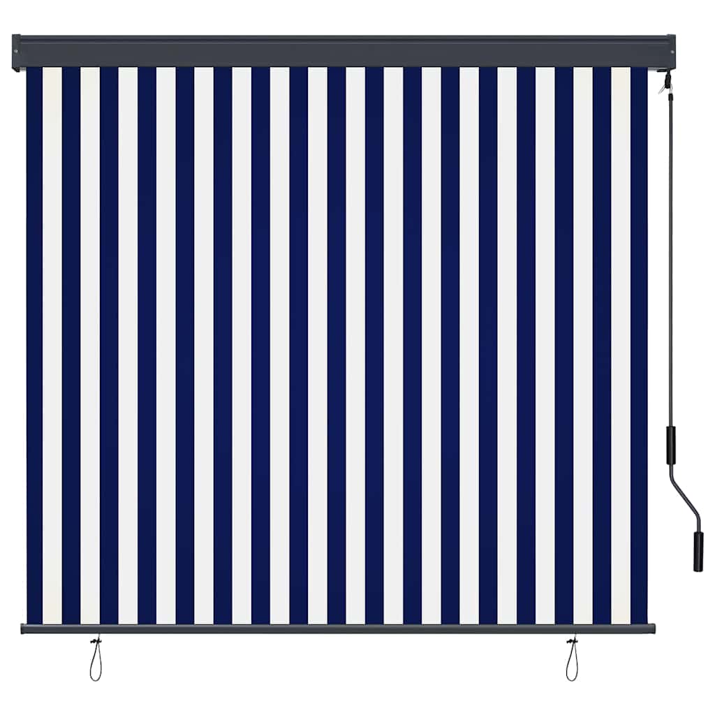 vidaXL Roleta Niebieski i biały 180 x 250 cm Materiał i Aluminium