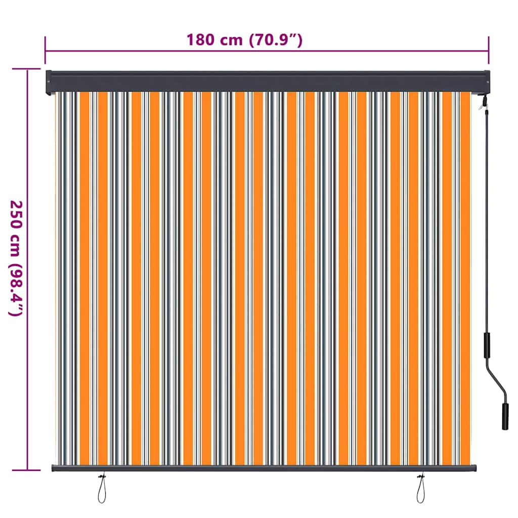 vidaXL Roleta Żółty i Niebieski 180 x 250 cm Materiał i Aluminium