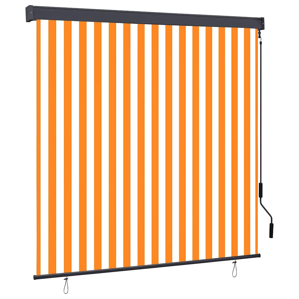 vidaXL Roleta Biały i Pomarańczowy 180 x 250 cm Materiał i Aluminium