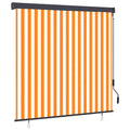 vidaXL Roleta Biały i Pomarańczowy 180 x 250 cm Materiał i Aluminium