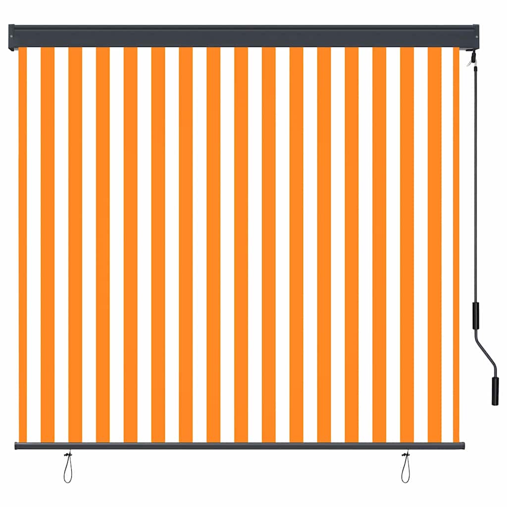 vidaXL Roleta Biały i Pomarańczowy 180 x 250 cm Materiał i Aluminium