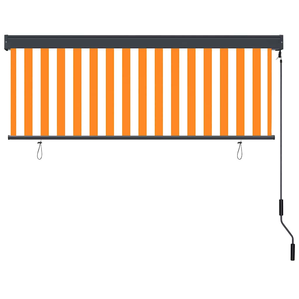 vidaXL Roleta Biały i Pomarańczowy 180 x 250 cm Materiał i Aluminium