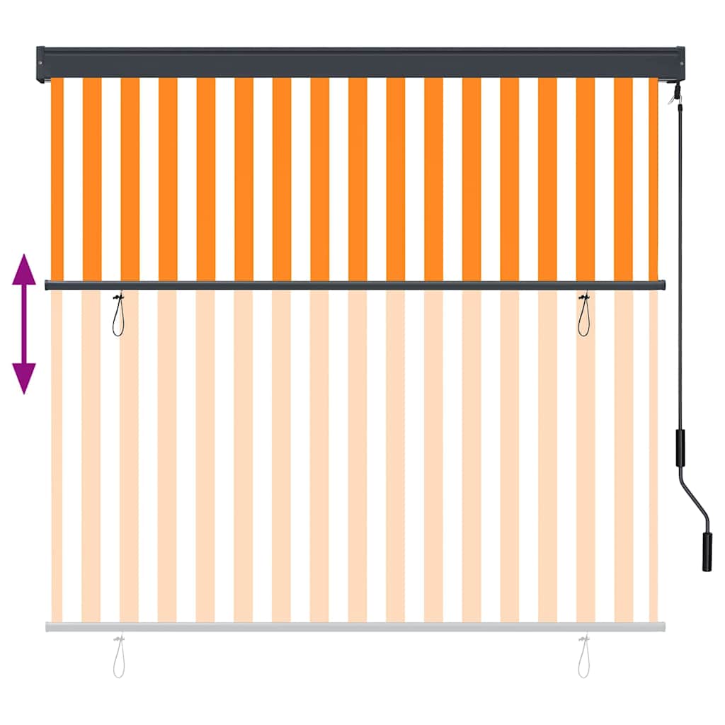 vidaXL Roleta Biały i Pomarańczowy 180 x 250 cm Materiał i Aluminium