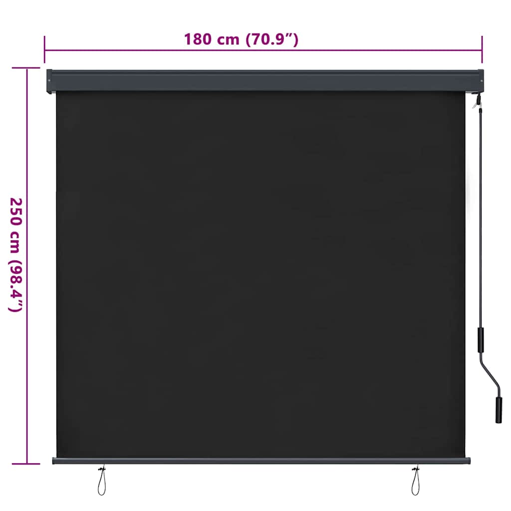 vidaXL Roleta antracytowy 180 x 250 cm Materiał i Aluminium