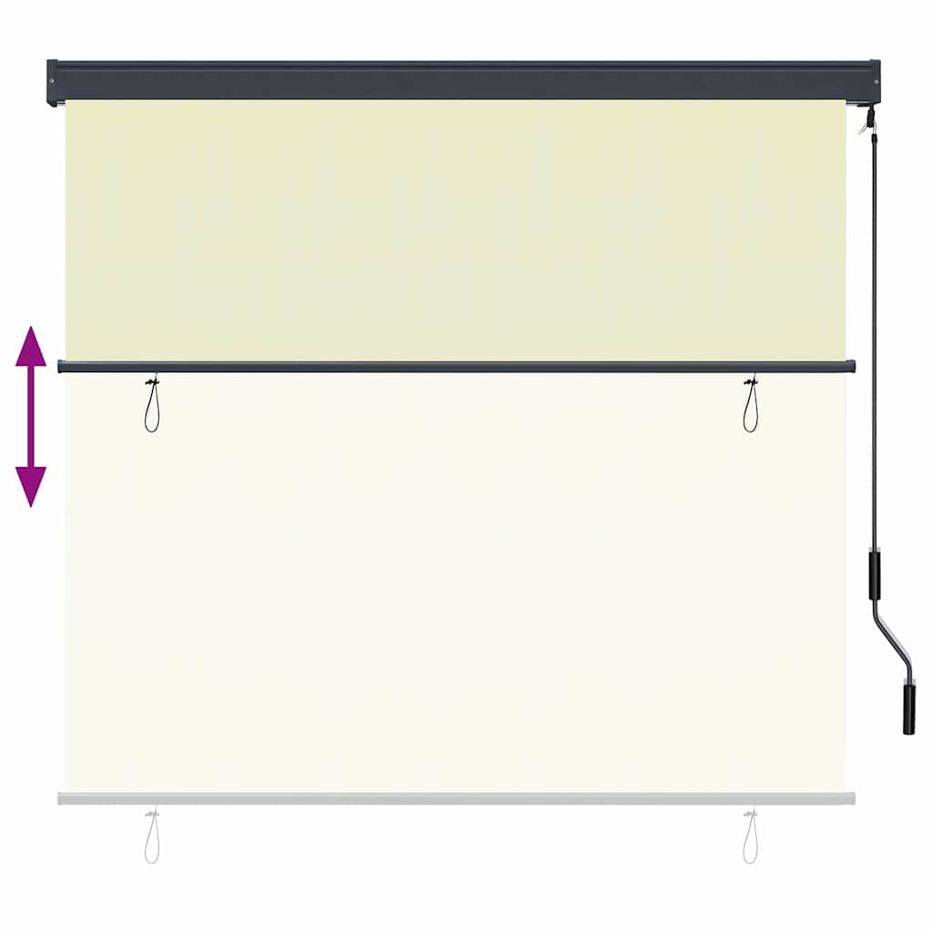 vidaXL Roleta kremowy 180 x 250 cm Materiał i Aluminium