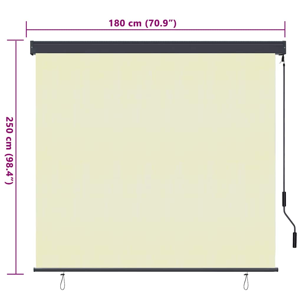 vidaXL Roleta kremowy 180 x 250 cm Materiał i Aluminium
