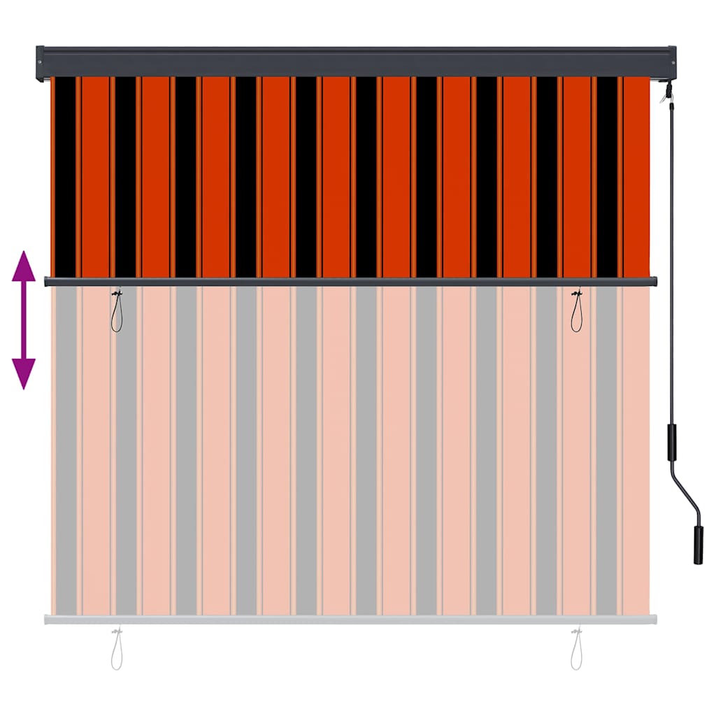 vidaXL Roleta Pomarańczowy i brązowy 180 x 250 cm Materiał i Aluminium