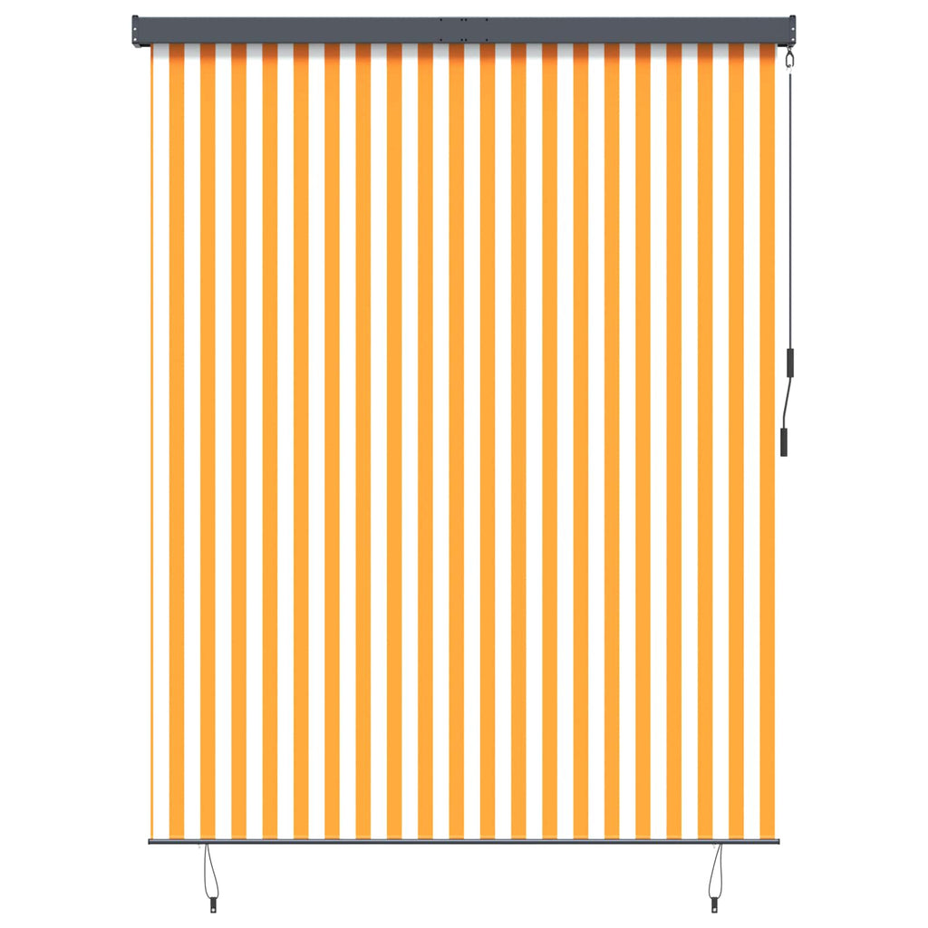 vidaXL Roleta Biały i Pomarańczowy 200 x 250 cm Materiał i Aluminium