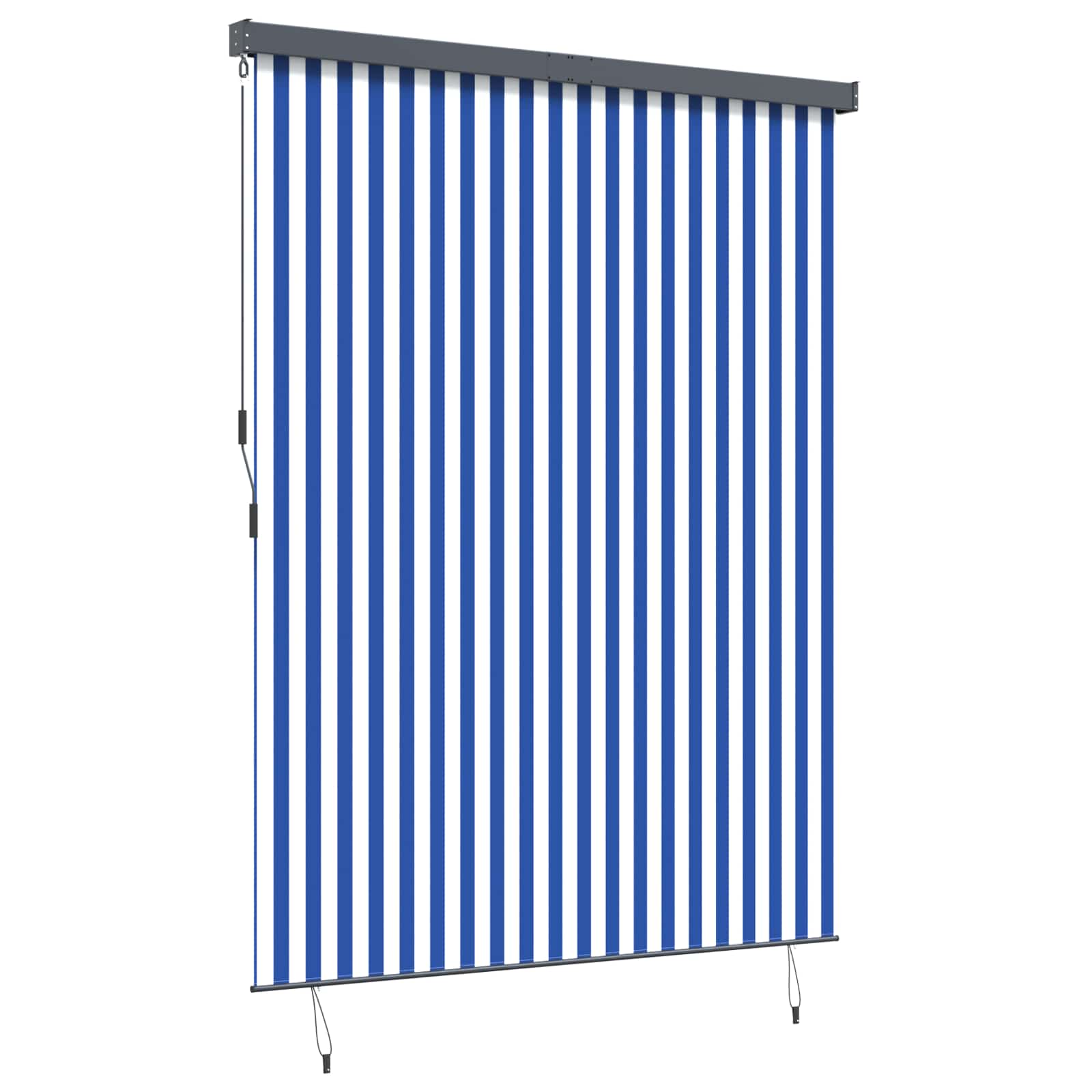 vidaXL Roleta Niebieski i biały 200 x 250 cm Materiał i Aluminium