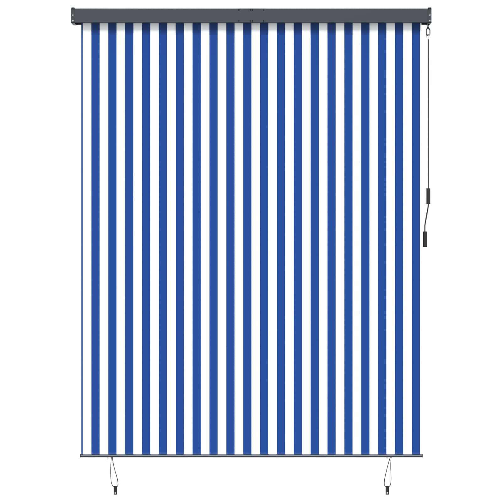 vidaXL Roleta Niebieski i biały 200 x 250 cm Materiał i Aluminium
