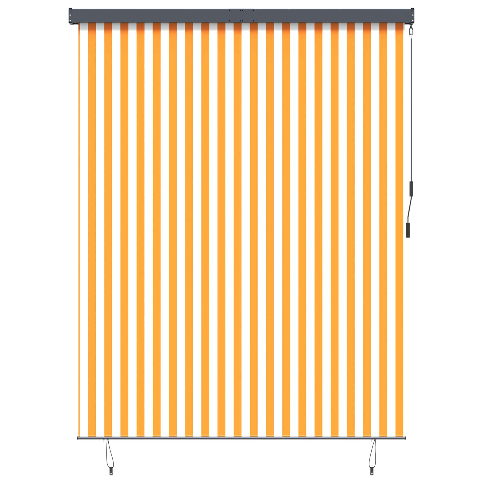 vidaXL Roleta Biały i Pomarańczowy 200 x 250 cm Materiał i Aluminium