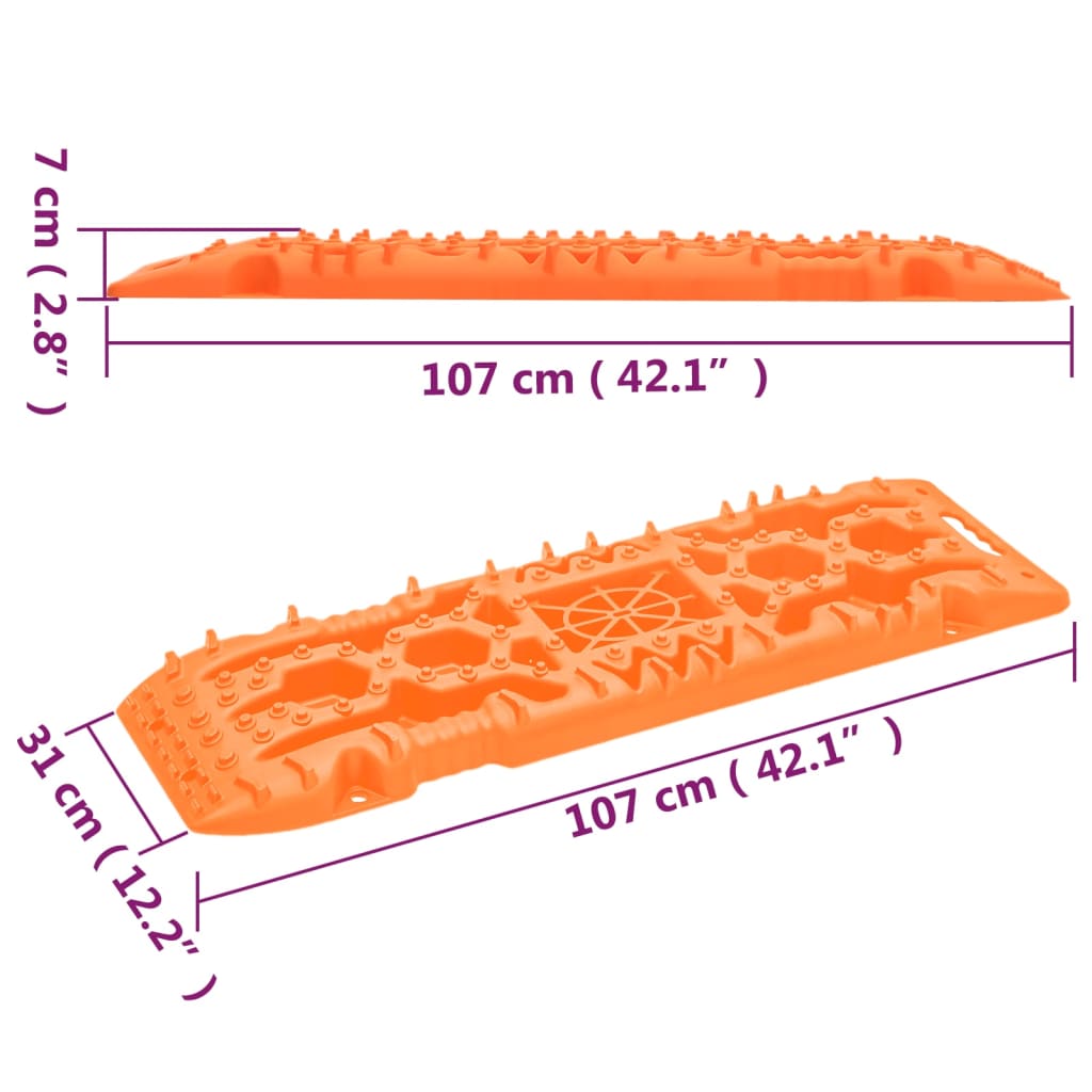 vidaXL Trapy, 2 szt., pomarańczowe, 107x31x7 cm, nylon