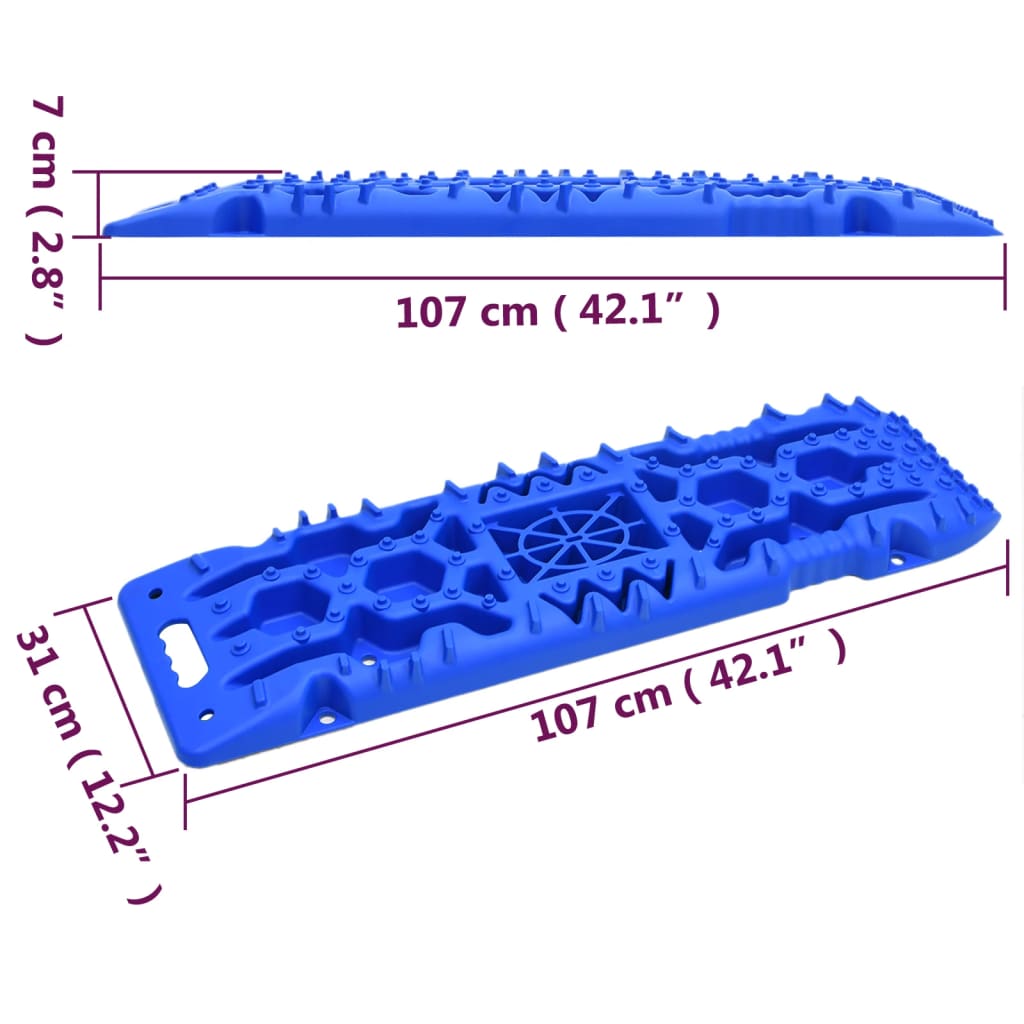 vidaXL Trapy, 2 szt., niebieskie, 107x31x7 cm, nylon