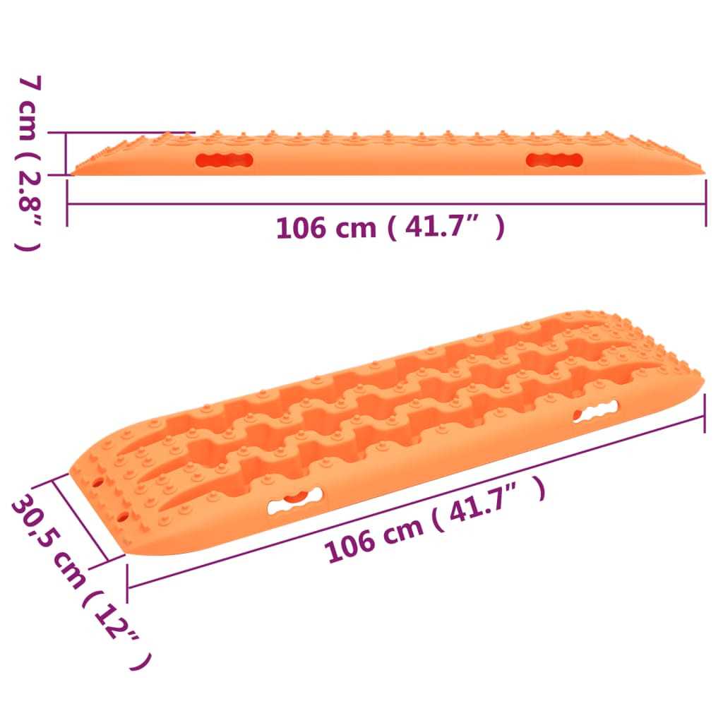 vidaXL Trapy, 2 szt., pomarańczowe, 106x30,5x7 cm, nylon