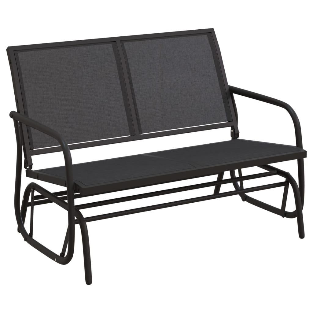 vidaXL Huśtawka ogrodowa, czarna, 120,5x76x86,5 cm, textilene i stal