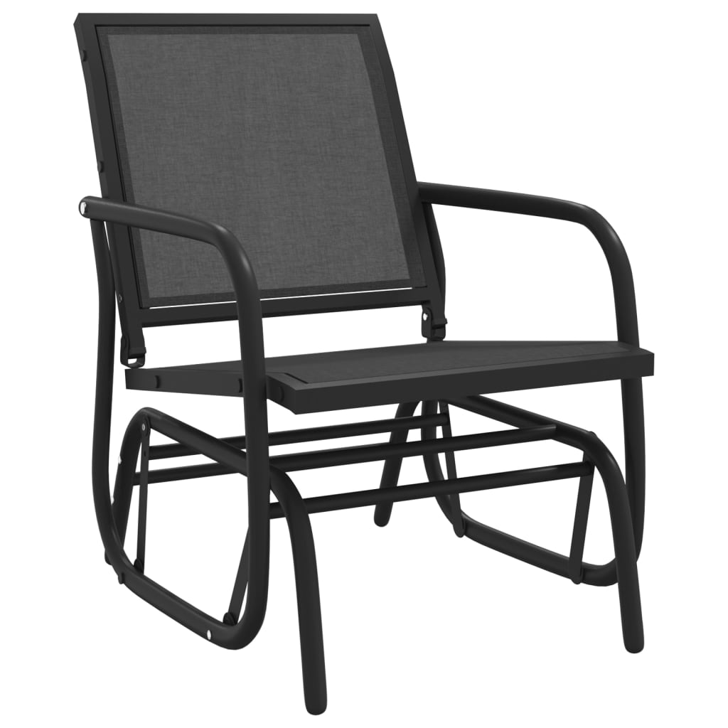 vidaXL Ogrodowe fotele bujane, 2 szt., czarne, 61x76x87 cm, textilene