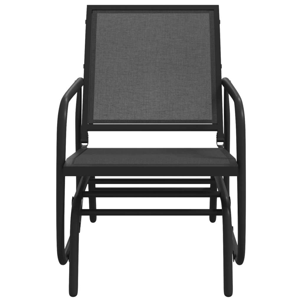 vidaXL Ogrodowe fotele bujane, 2 szt., czarne, 61x76x87 cm, textilene