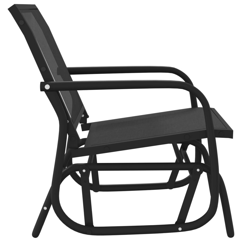 vidaXL Ogrodowe fotele bujane, 2 szt., czarne, 61x76x87 cm, textilene