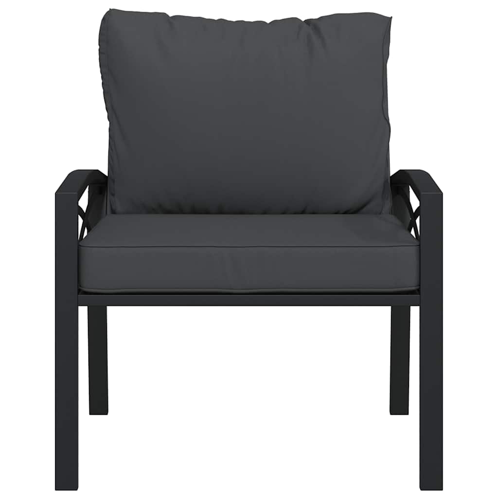 vidaXL Krzesła ogrodowe z szarymi poduszkami, 2 szt, 68x76x79 cm, stal