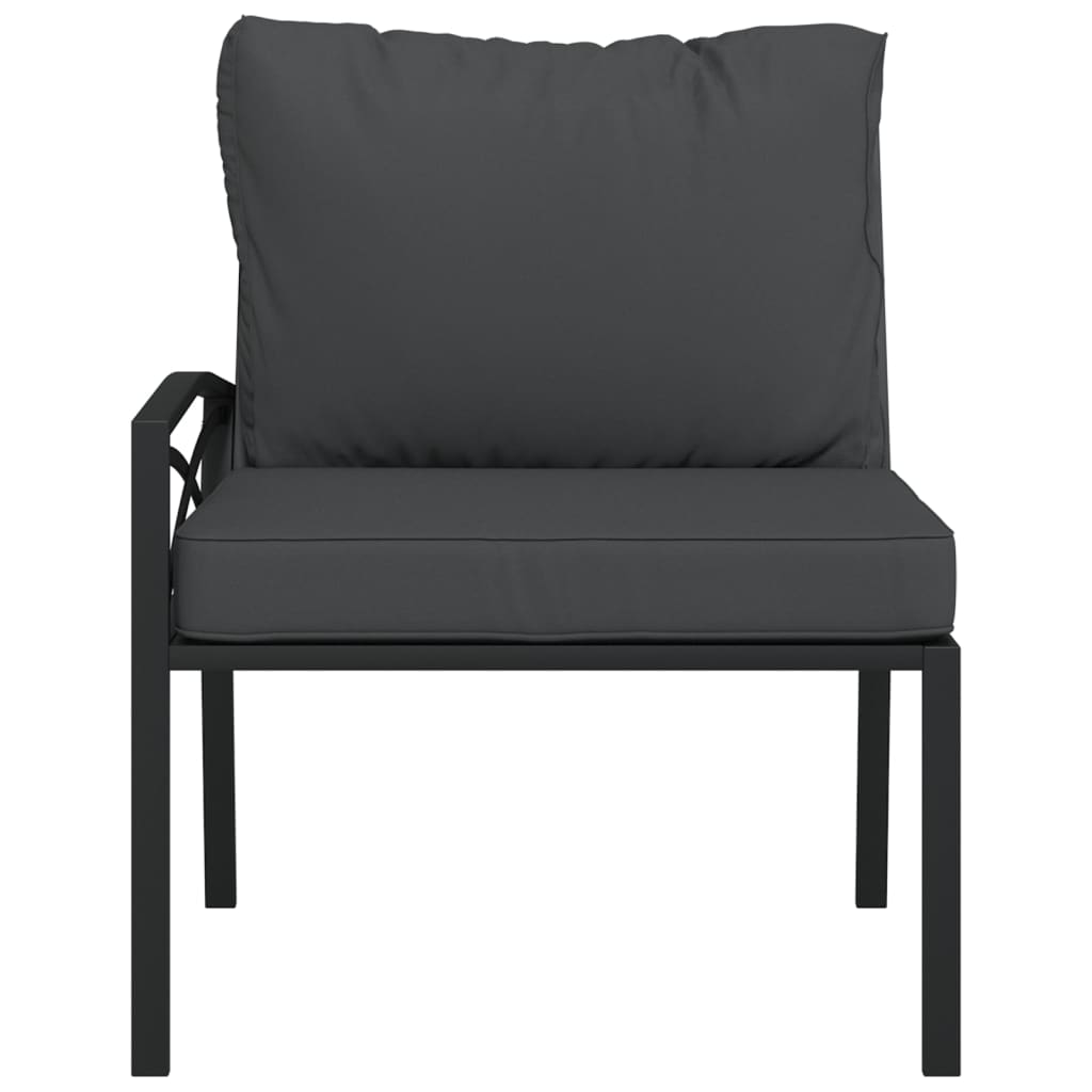 vidaXL Krzesła ogrodowe z szarymi poduszkami, 2 szt, 62x75x79 cm, stal