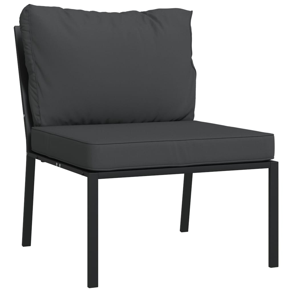 vidaXL Krzesła ogrodowe z szarymi poduszkami, 2 szt, 60x74x79 cm, stal