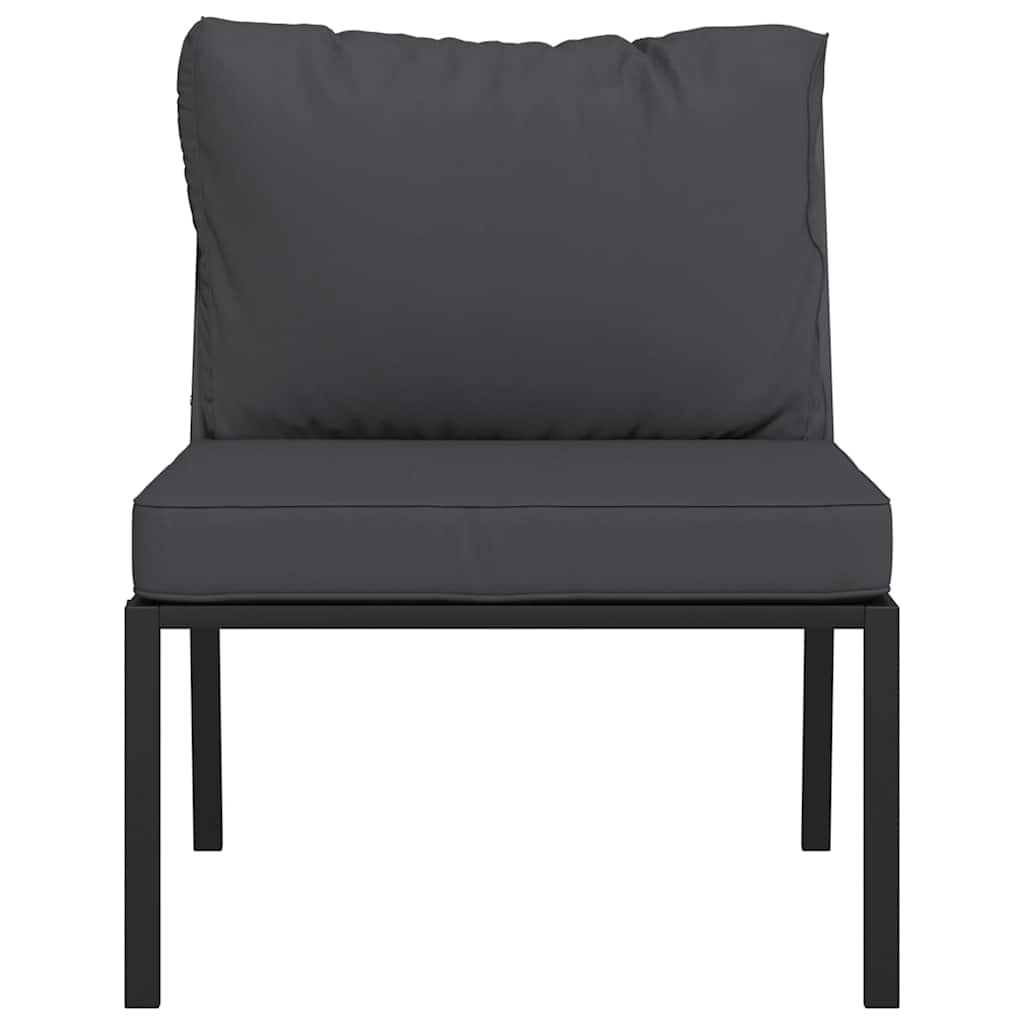vidaXL Krzesła ogrodowe z szarymi poduszkami, 2 szt, 60x74x79 cm, stal