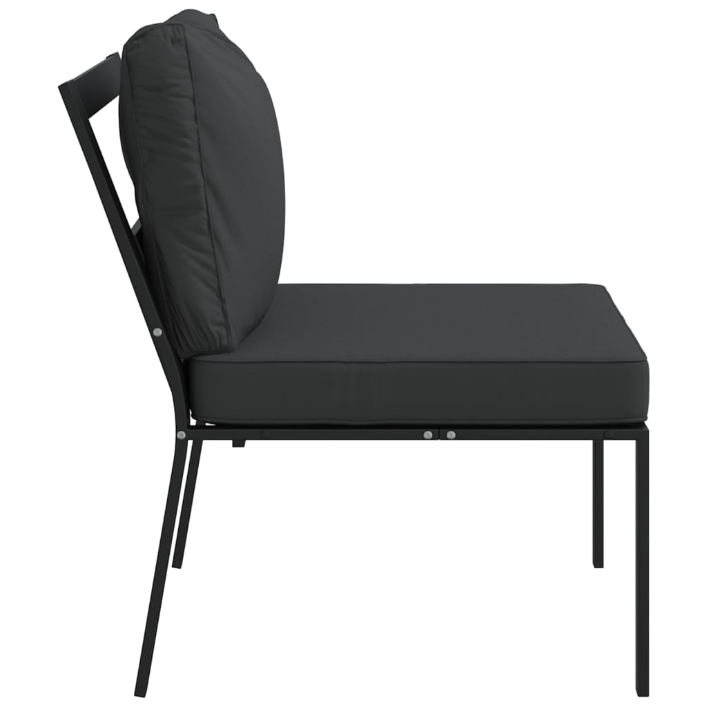 vidaXL Krzesła ogrodowe z szarymi poduszkami, 2 szt, 60x74x79 cm, stal