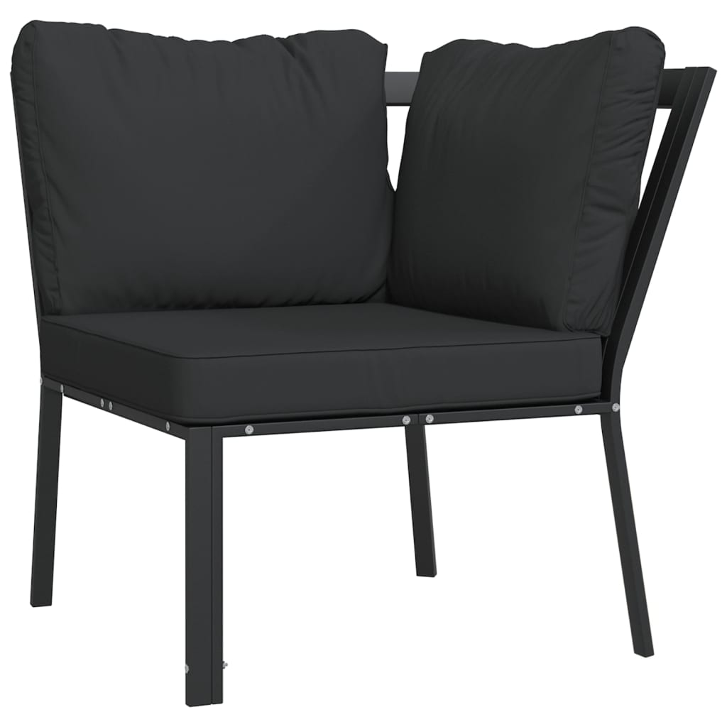 vidaXL Krzesło ogrodowe z szarymi poduszkami, 76x76x79 cm, stal