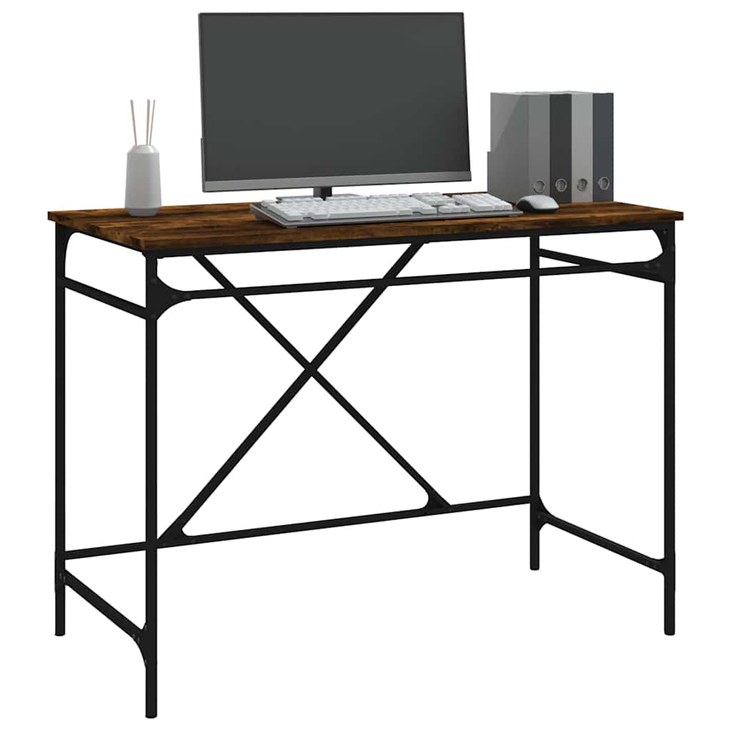 vidaXL Biurko, przydymiony dąb, 100x50x75 cm