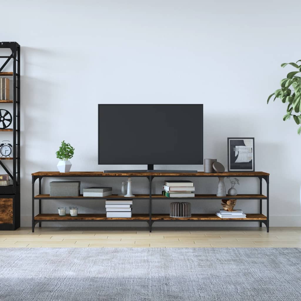 vidaXL Szafka pod telewizor, przydymiony dąb, 200x30x50 cm