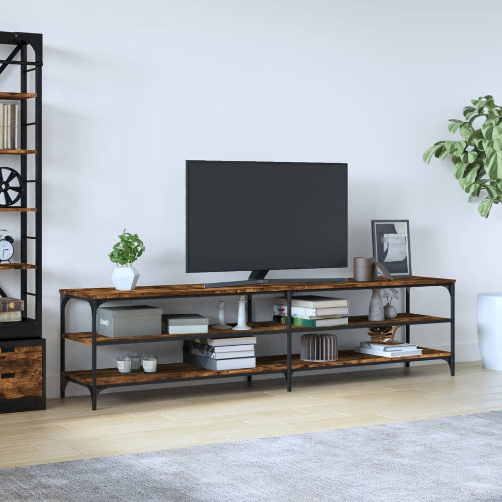 vidaXL Szafka pod telewizor, przydymiony dąb, 200x30x50 cm