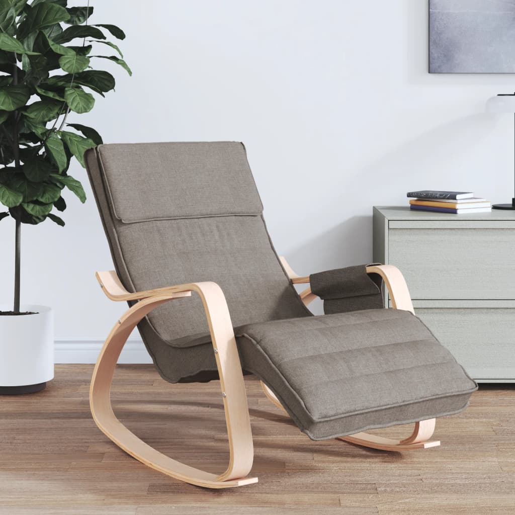 vidaXL Fotel bujany, kolor taupe, tapicerowany tkaniną