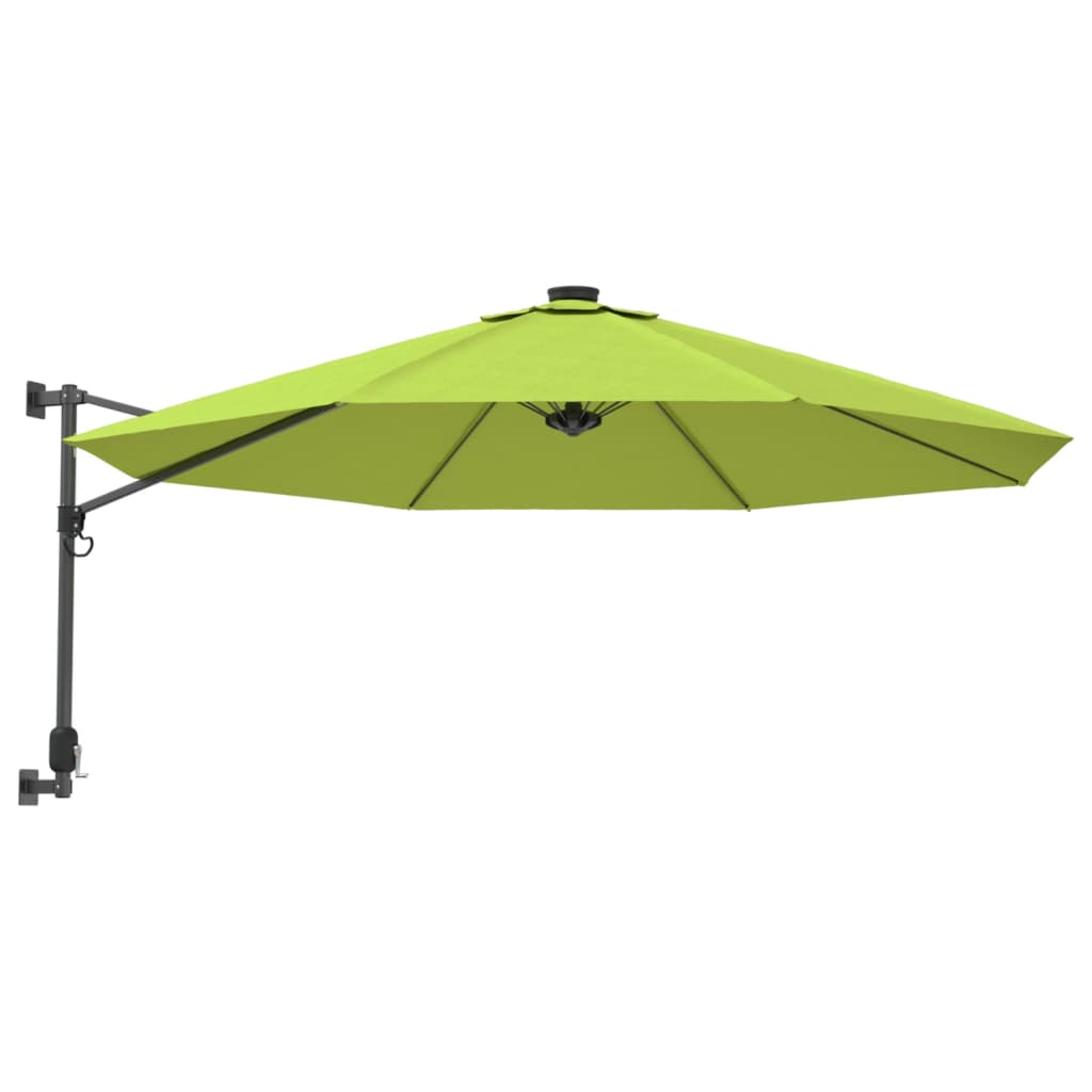 vidaXL Ścienny parasol ogrodowy, zielony, 290 cm