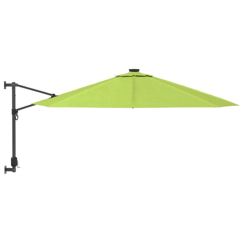 vidaXL Ścienny parasol ogrodowy, zielony, 290 cm