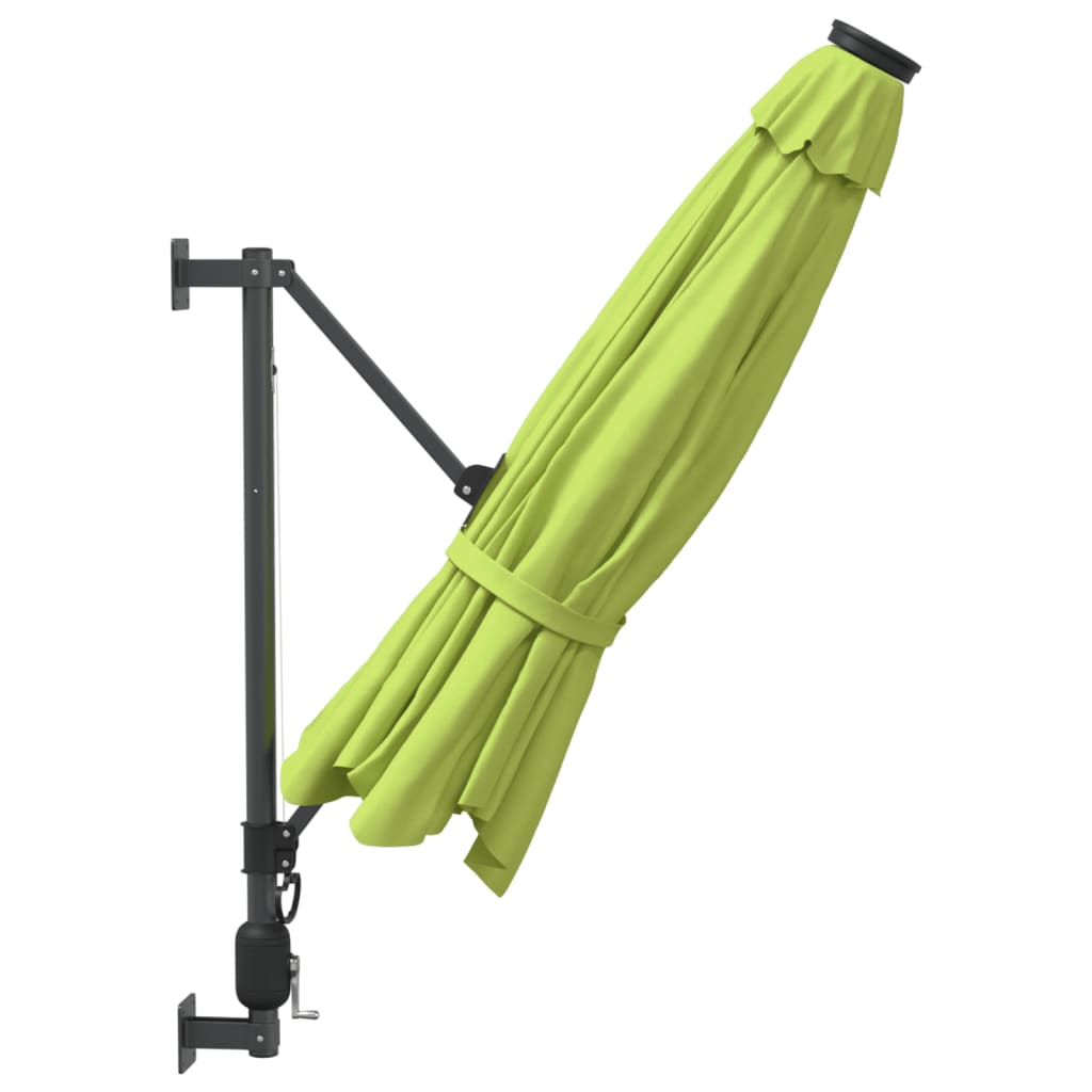 vidaXL Ścienny parasol ogrodowy, zielony, 290 cm