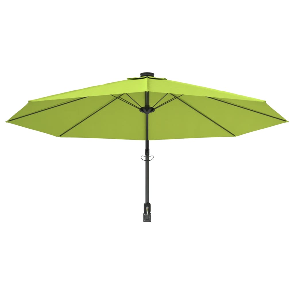 vidaXL Ścienny parasol ogrodowy, zielony, 290 cm